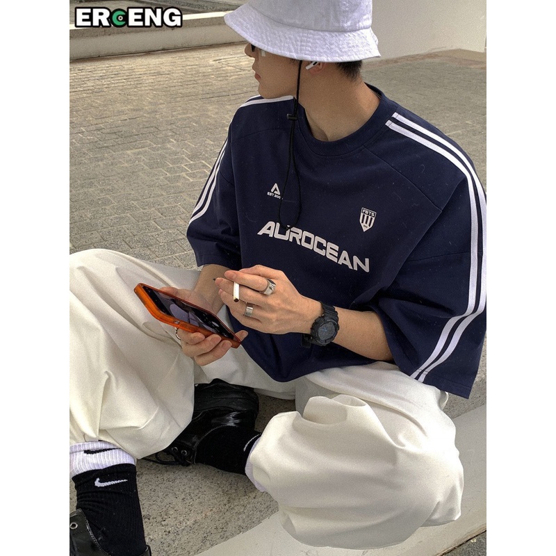 Áo Thun Tay Ngắn Dáng Rộng Phong Cách Hong Kong Thời Trang Mùa Hè Cho Nam