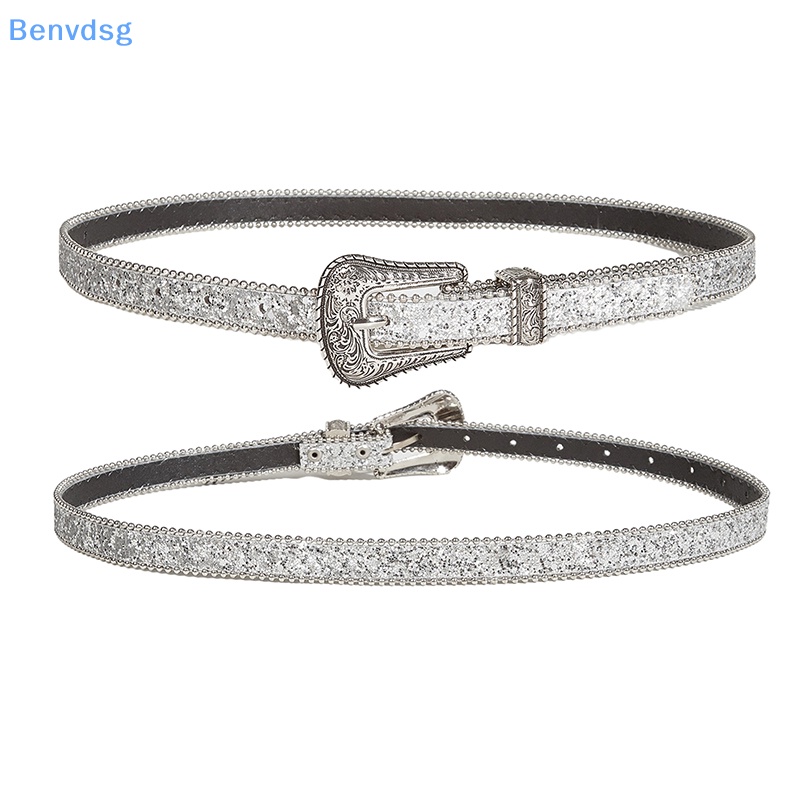 Thắt Lưng Da PU Đính Đá Thời Trang Phương Tây Y2K Cho Nam Nữ