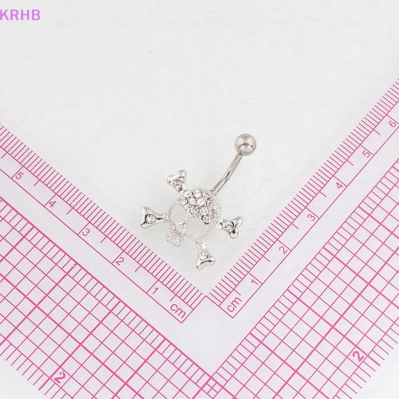 Khuyên Rốn Hình Đầu Lâu Bằng Thép Không Gỉ Đính Đá Thời Trang Cho Nữ Mới