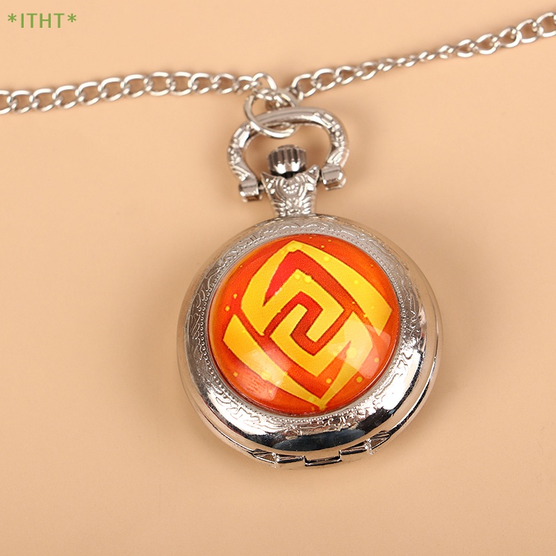 Itht &gt; Vòng Cổ Nắp Lật Mặt Đồng Hồ Cabochon Cá Tính Mới