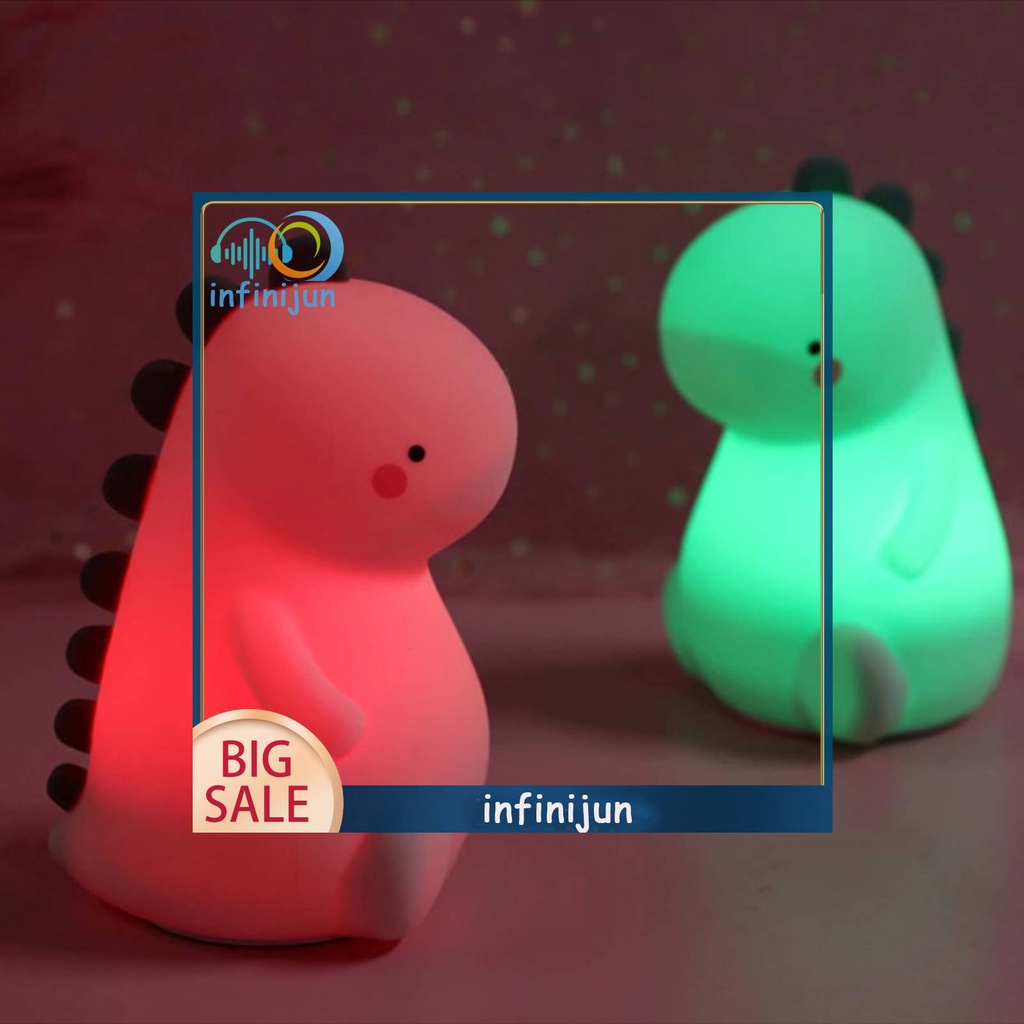 Đèn Ngủ Hình Khủng Long Nhiều Màu Sạc USB Tiện Dụng Cho Bé
