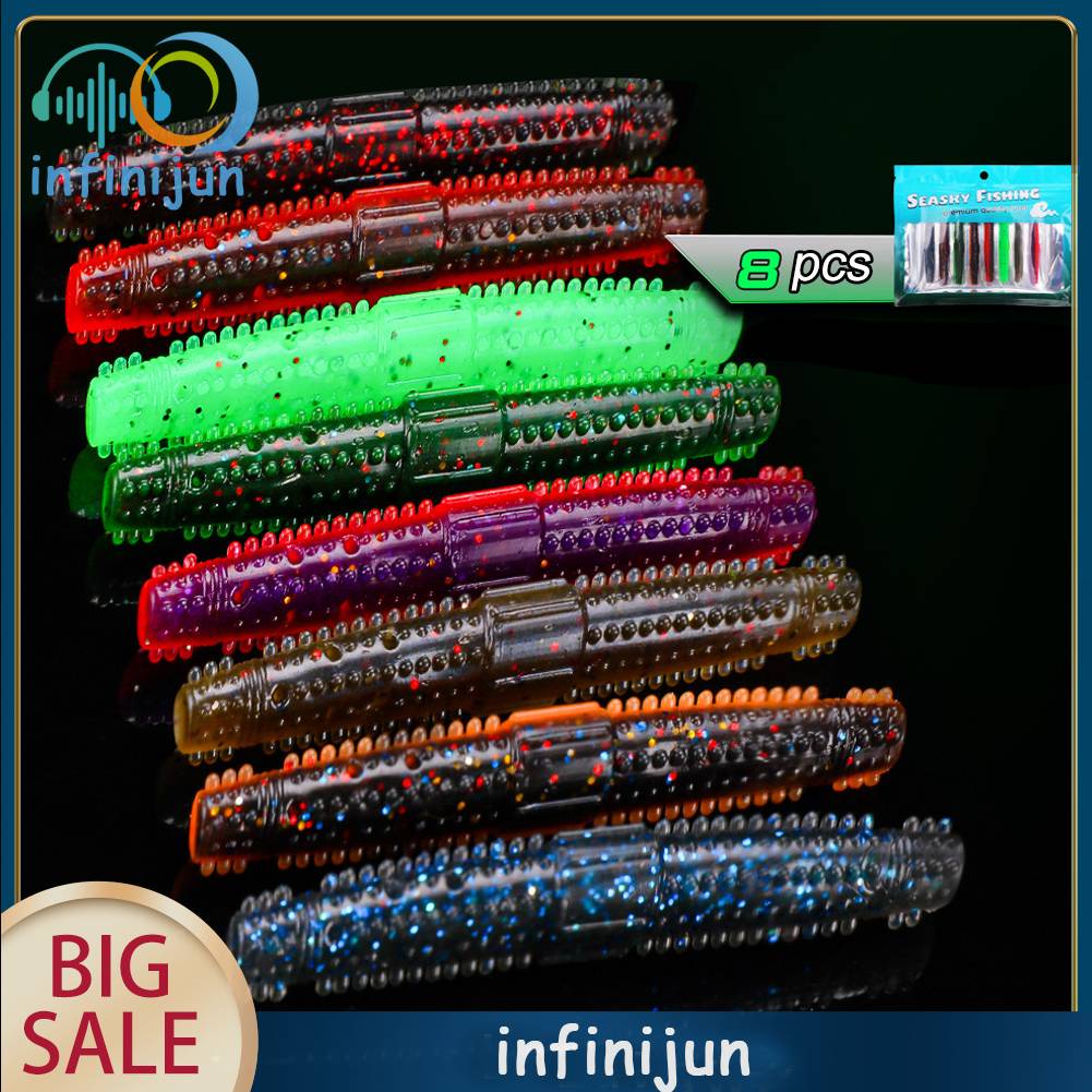 8 Mồi Giun Giả Câu Cá 7cm