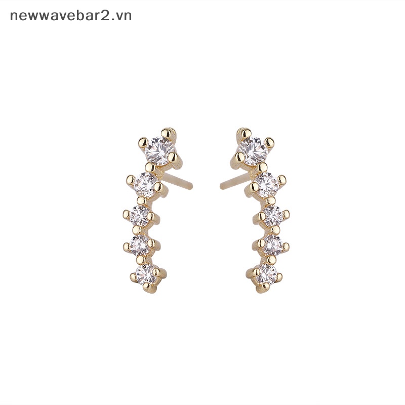 [Mới] Khuyên Tai Đính Đá Zircon Dễ Thương Phong Cách Phương Tây Nhẹ Nhàng Thời Trang Cho Nữ