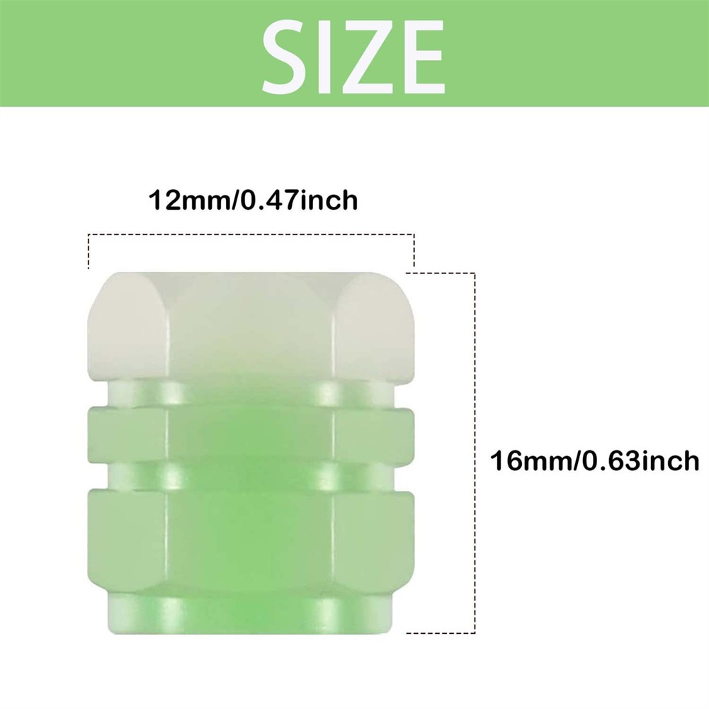 Mũ chụp van lốp ô tô huỳnh quang Mũ thân van phát sáng cho xe đạp xe máy 4 cái Loại chia làm nổi bật