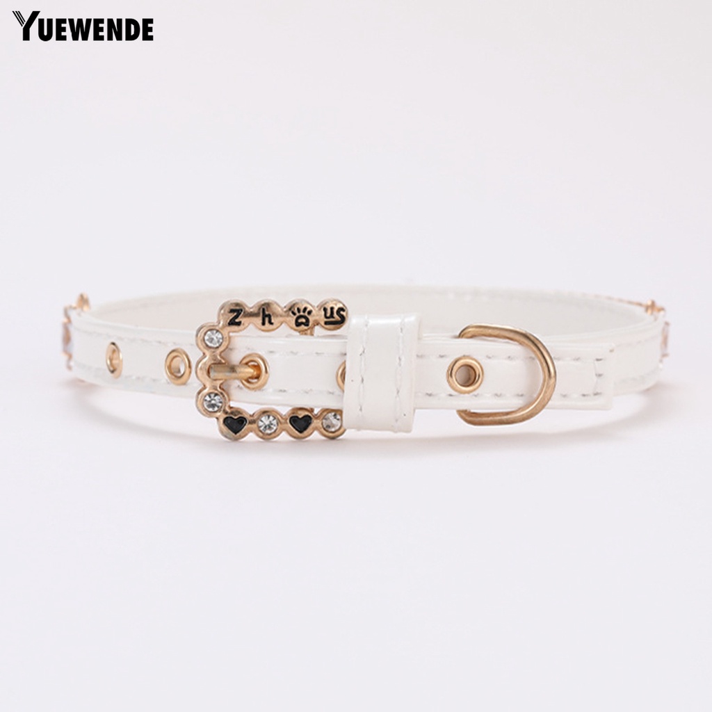 Vòng Cổ Giả Da Đính Đá Có Thể Điều Chỉnh Dành Cho Thú Cưng