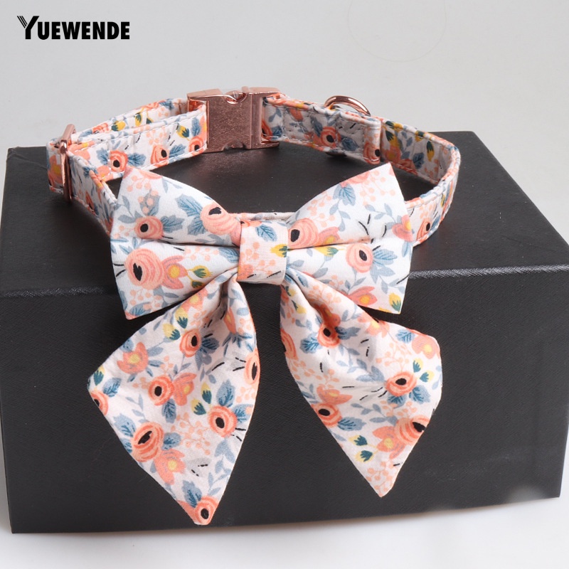 Vòng Cổ Thắt Nơ In Hoa Dễ Thương Cho Thú Cưng