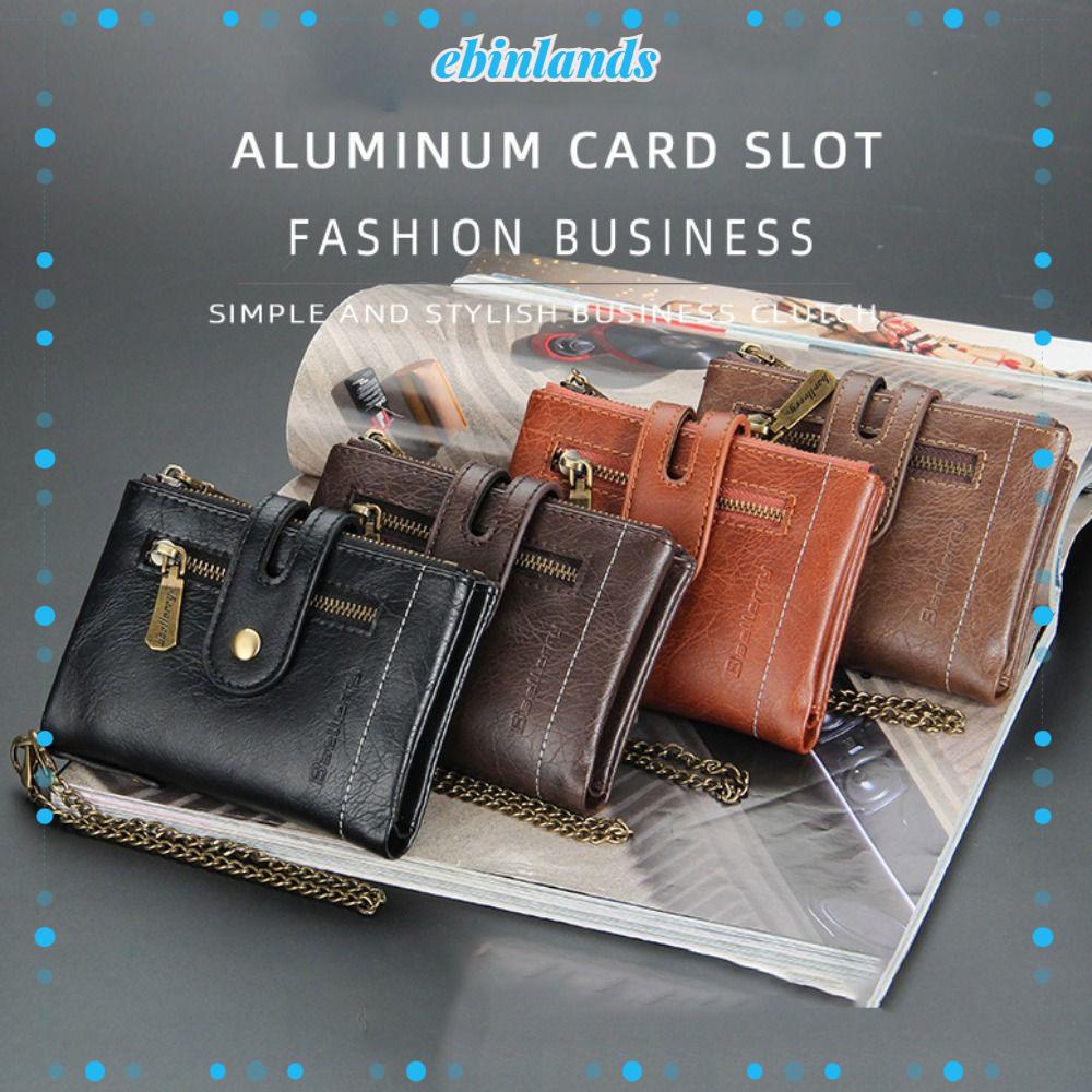 Ví Da PU Dáng Ngắn Có Khóa Kéo Đôi Chống Mòn Thời Trang 2023 Cho Nam