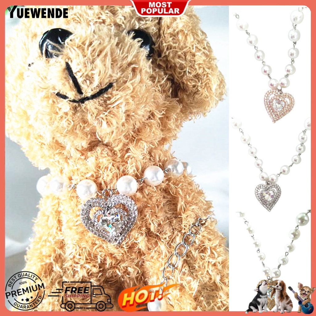 Vòng cổ Mặt Trái Tim Đính Đá Thời Trang Cho Thú Cưng