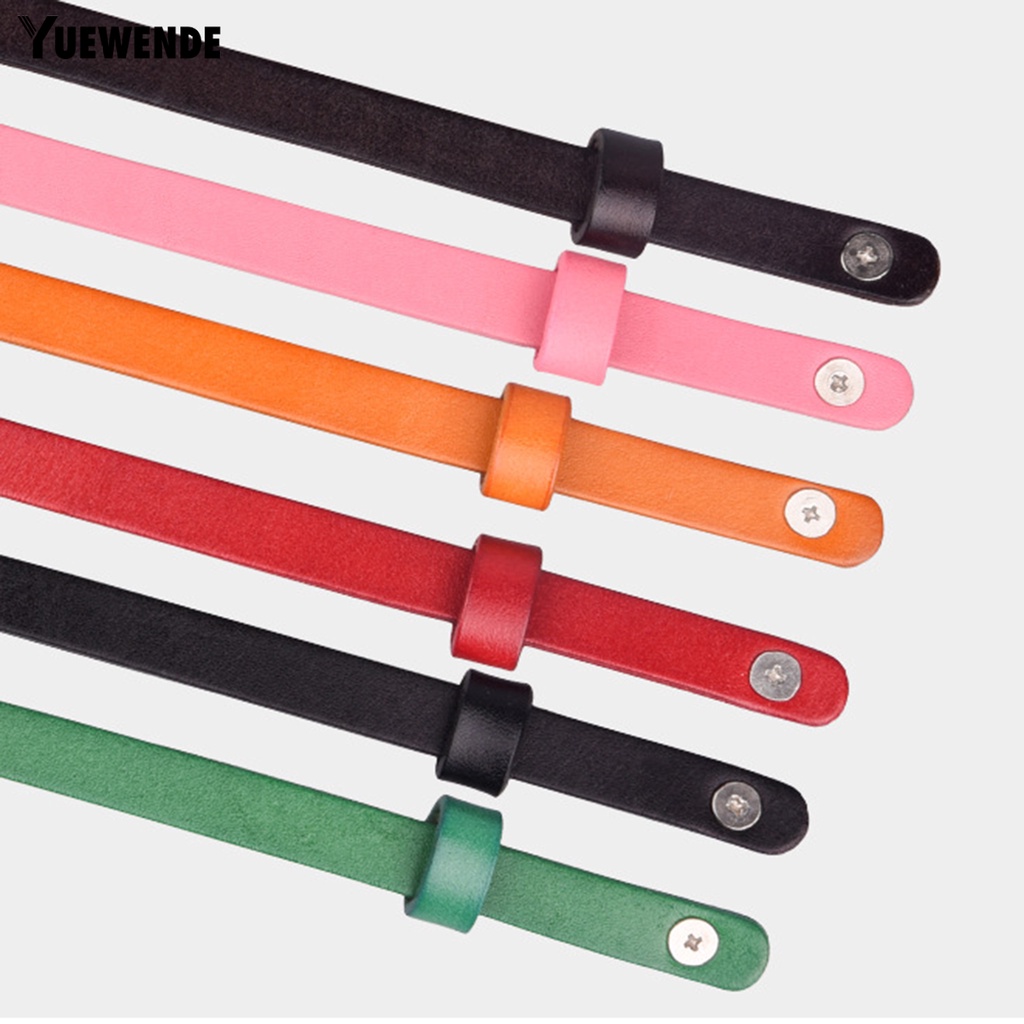 Vòng Cổ Bằng Da Bò Màu Trơn Chống Khóa Thoáng Khí Thời Trang Cho Thú Cưng