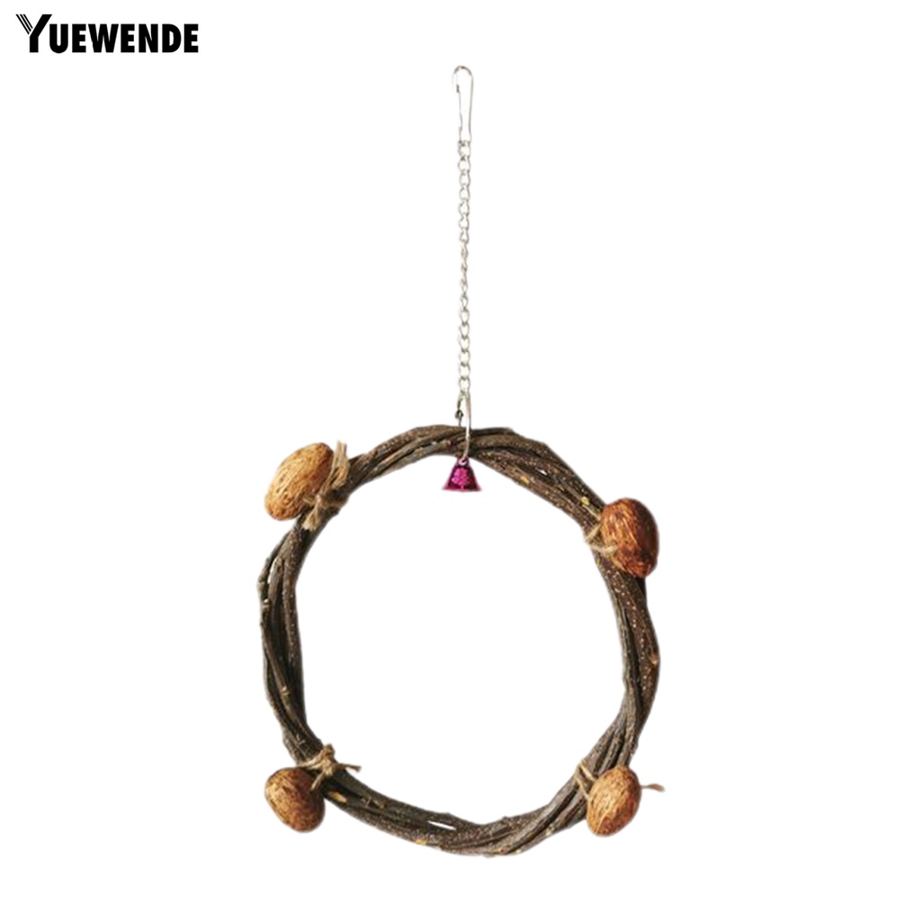 Yq.e Đồ Chơi Vòng Treo Chống Cắn Không Mùi Bằng Chất Liệu Tự Nhiên Không Gây Kích Ứng Trang Trí Trong Nhà Cho Vẹt