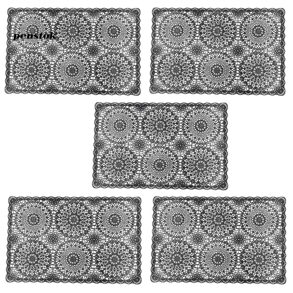 Set 5 Tấm Lót Bàn Ăn Họa Tiết Hoa Bắt Mắt Tiện Dụng