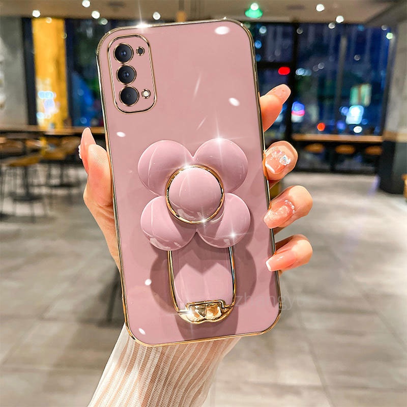 Ốp lưng OPPO Reno 4 4G Reno 4 pro reno 5 pro plus 5z 5g TPU Mềm Siêu Mỏng Mạ Điện Hình Cối Xay Gió 3D Chống Sốc Cho OPPO Reno 4 4G Reno 4 pro reno 5 pro plus 5z 5g Mạ điện Ốp Điện Thoại