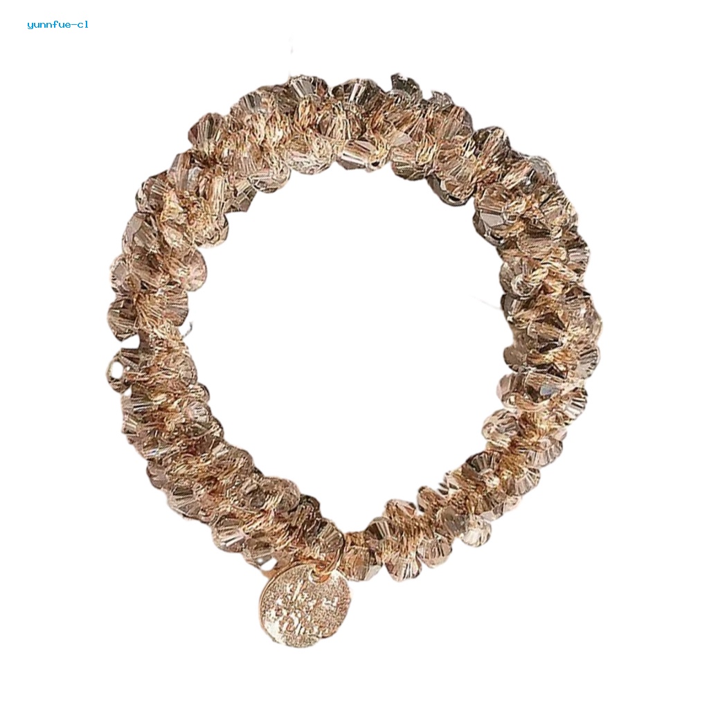 Giá Đỡ Buộc Tóc Đuôi Ngựa Co Giãn Đính Hạt Thủ Công