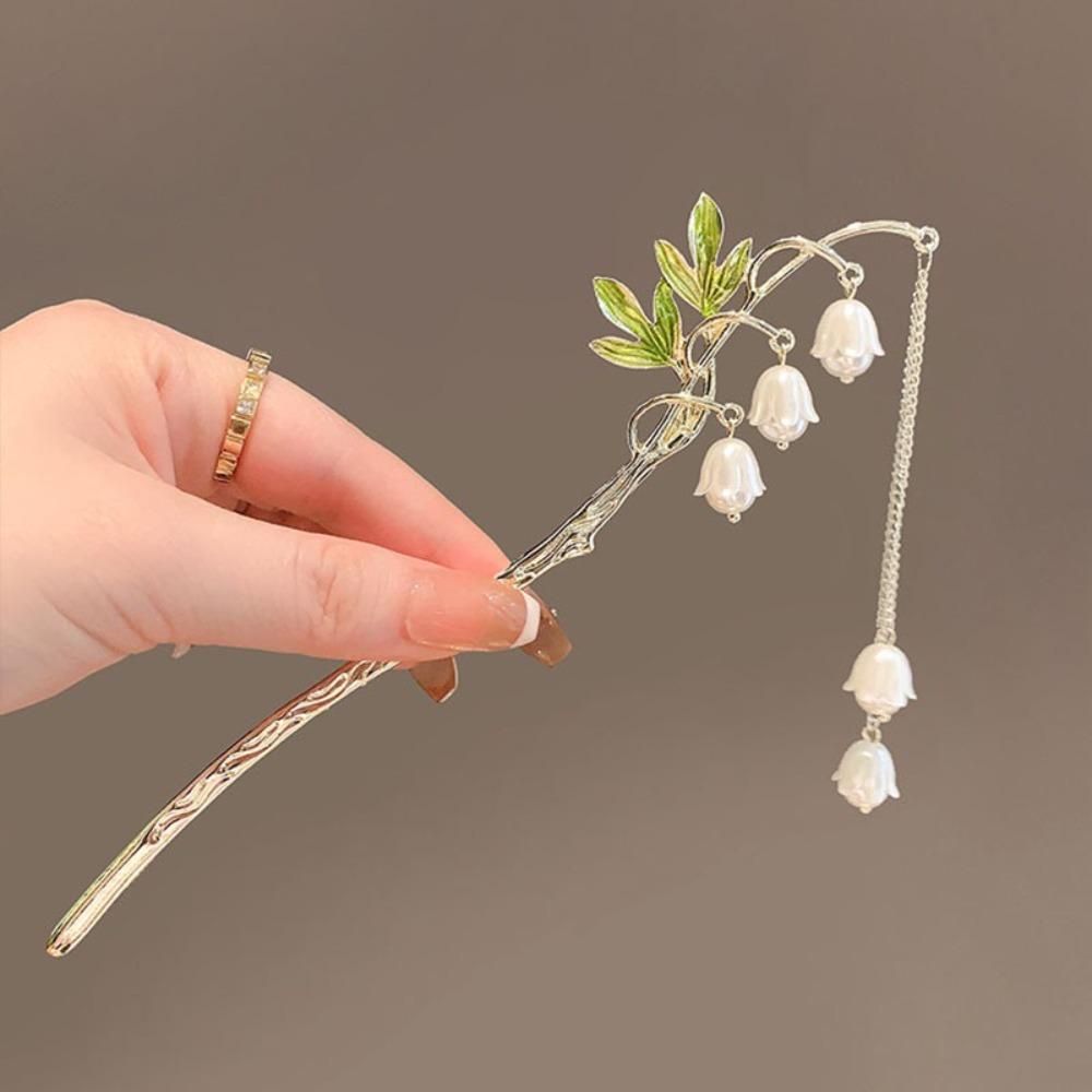 Kẹp Tóc Đuôi Ngựa Bằng Hợp Kim Hoa Lan Dễ Thương Xinh Xắn WMES15H