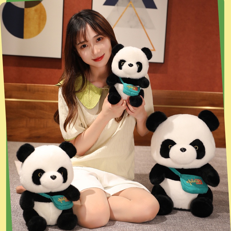 Gấu Trúc Nhồi Bông Cỡ Lớn Thiết Kế Dễ Thương Dùng Làm Quà Tặng Cho Bé Gái