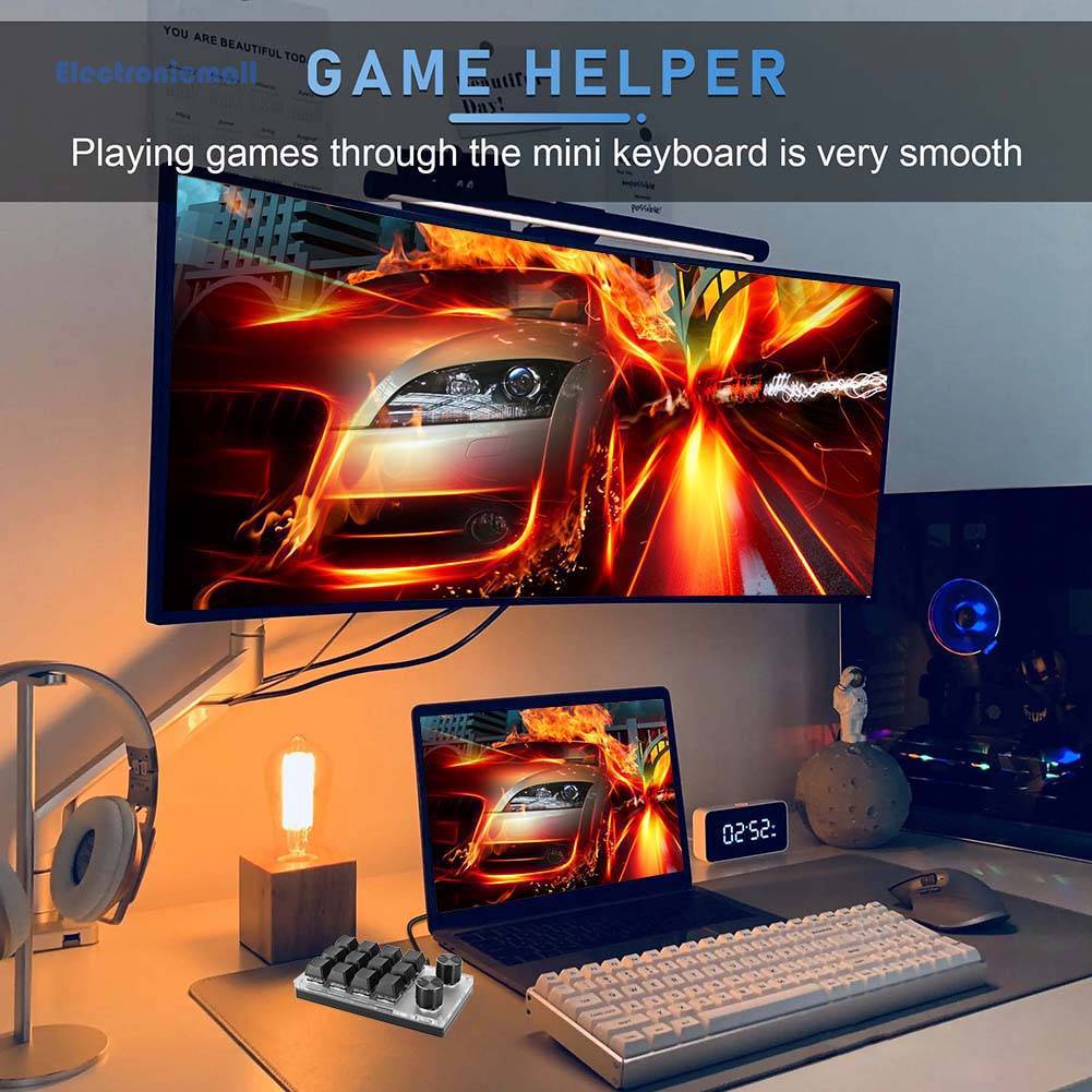 Bàn Phím Cơ Chơi Game 12 Phím Macro Mall01.vn 2 Nút Tiện Dụng