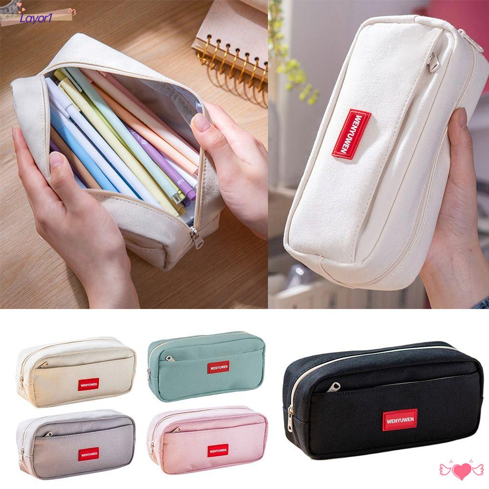 Túi Đựng Bút Bằng Vải Canvas Cỡ Lớn Đa Năng LAYOR1 Ốp