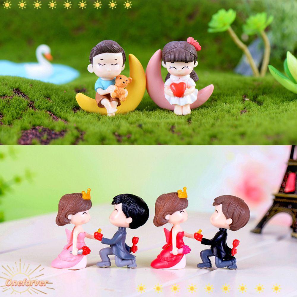 Set 2 Tượng Cặp Đôi Mini Dùng Trang Trí Bánh Kem DIY