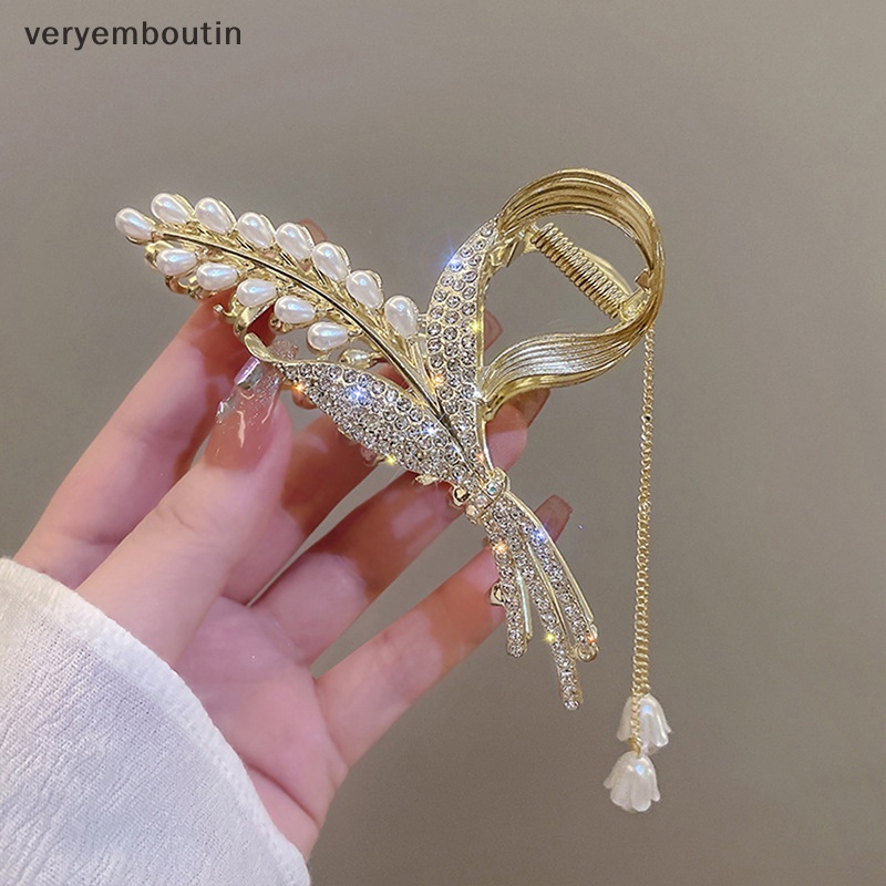 Kẹp Tóc Tua Rua Hình Hoa Đính Ngọc Trai Thời Trang Cho Nữ