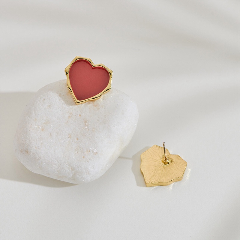 Khuyên Tai Hình Trái Tim Bằng Thép Không Gỉ Dễ Thương Cho Nữ