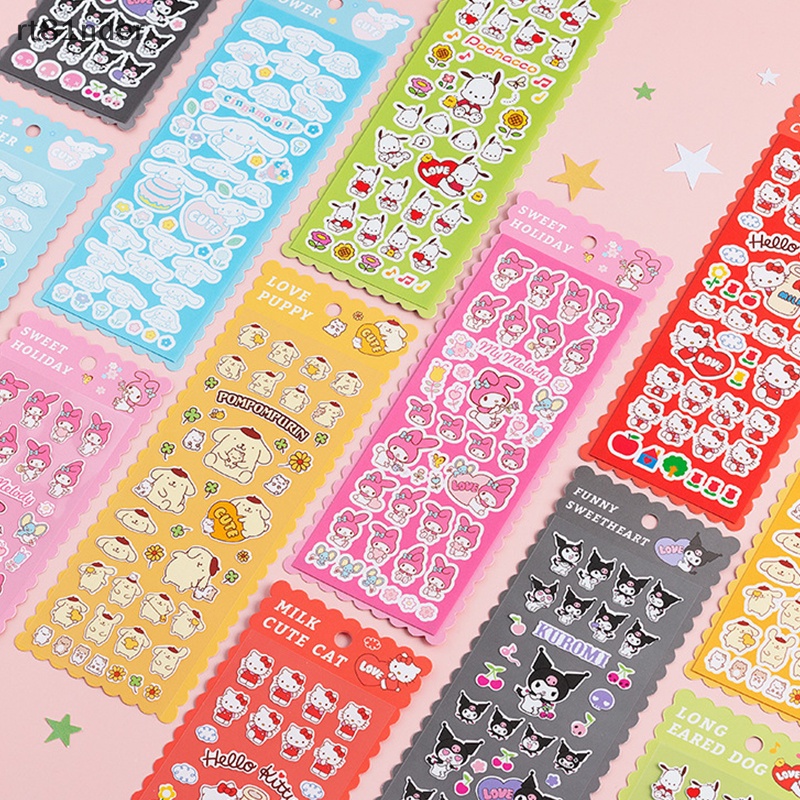 1 Gói Nhãn Dán Trang Trí Sổ Tay DIY Trong Suốt Hình Hello Kitty Đáng Yêu