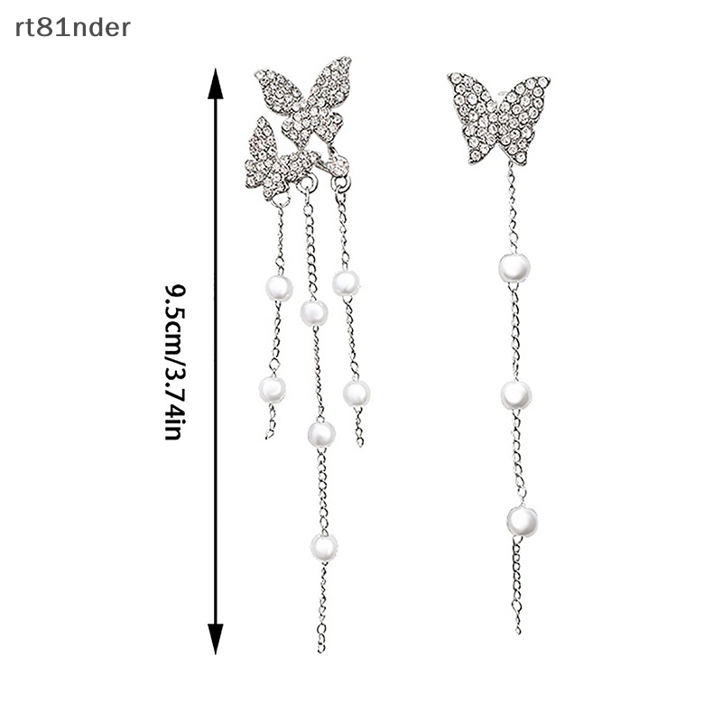 1 Đôi Bông Tai Bạc Hình Bướm Màu Sắc Ngọc Trai Zircon Phong Cách Hàn Quốc Dành Cho Nữ