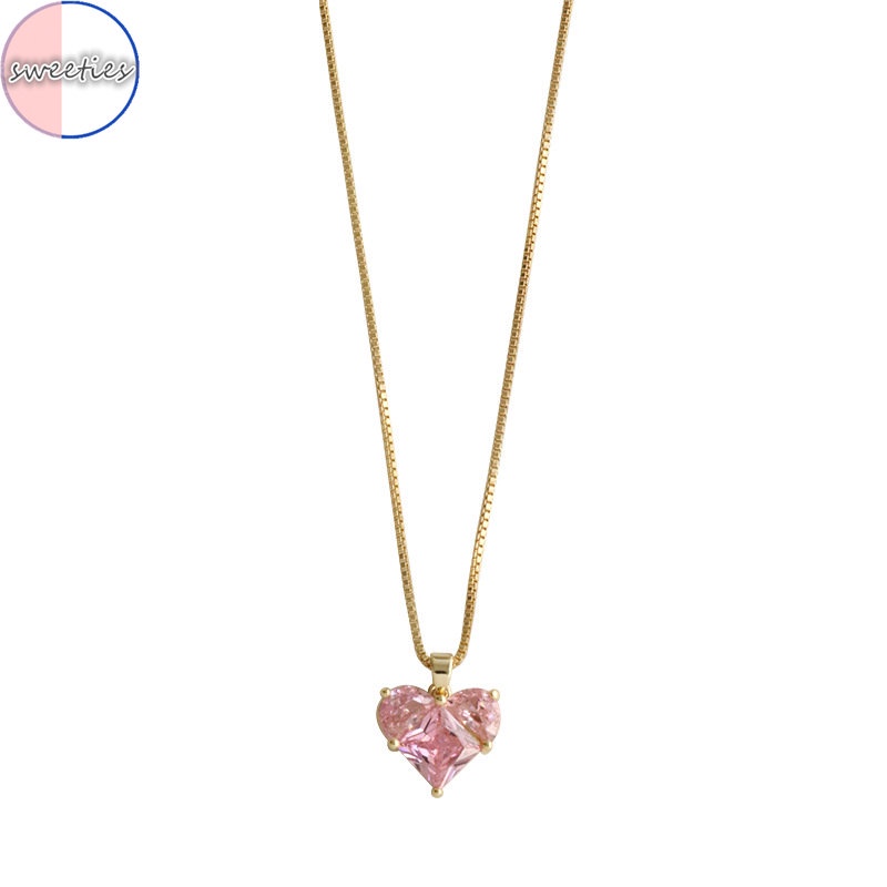 Vòng cổ Mặt Trái Tim Đính Đá Lấp Lánh Sang Trọng Cho Nữ