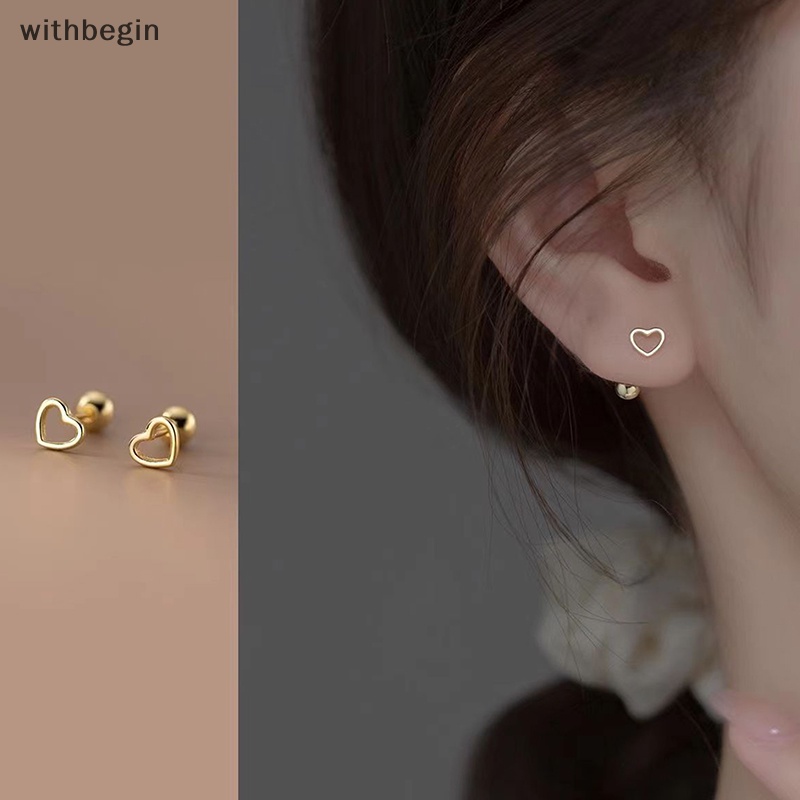 1 Đôi Khuyên Tai Dạng Xoắn Ốc Hình Trái Tim Đơn Giản Thời Trang Cho Nữ