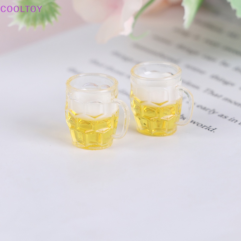 2 Ly Thủy Tinh Uống Bia Mini Tỉ Lệ 1 / 12 Trang Trí Nhà Búp Bê