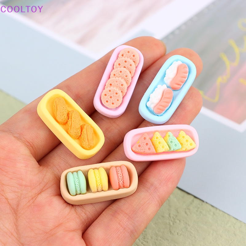 Set 6 Khay Đựng Sushi / Bánh Mì / Phô Mai Mini Tỉ Lệ 1: 12 Trang Trí Nhà Búp Bê