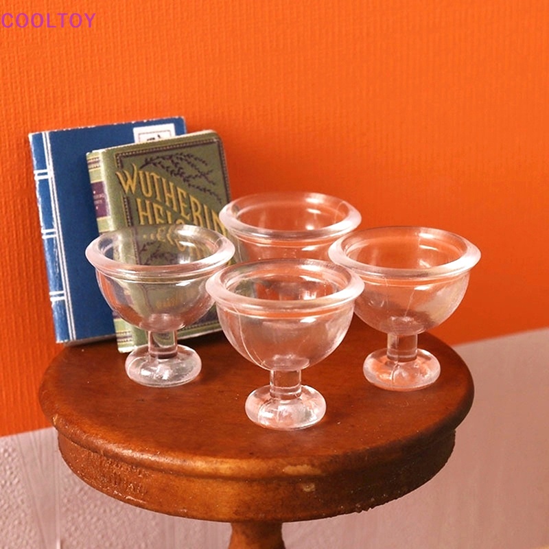 Set 4 Ly Nước Bán Trong Suốt Dùng Để Trang Trí Nhà Búp Bê 1: 12