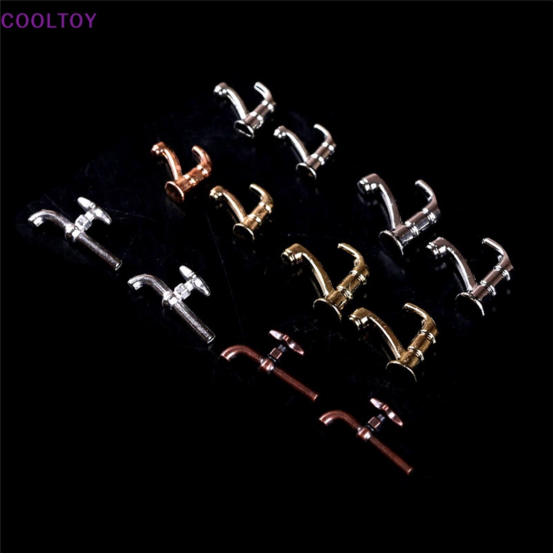 Bộ 2 Vòi Nước Mini Bằng Hợp Kim Tỉ Lệ 1: 12 Dùng Trang Trí Nhà Búp Bê