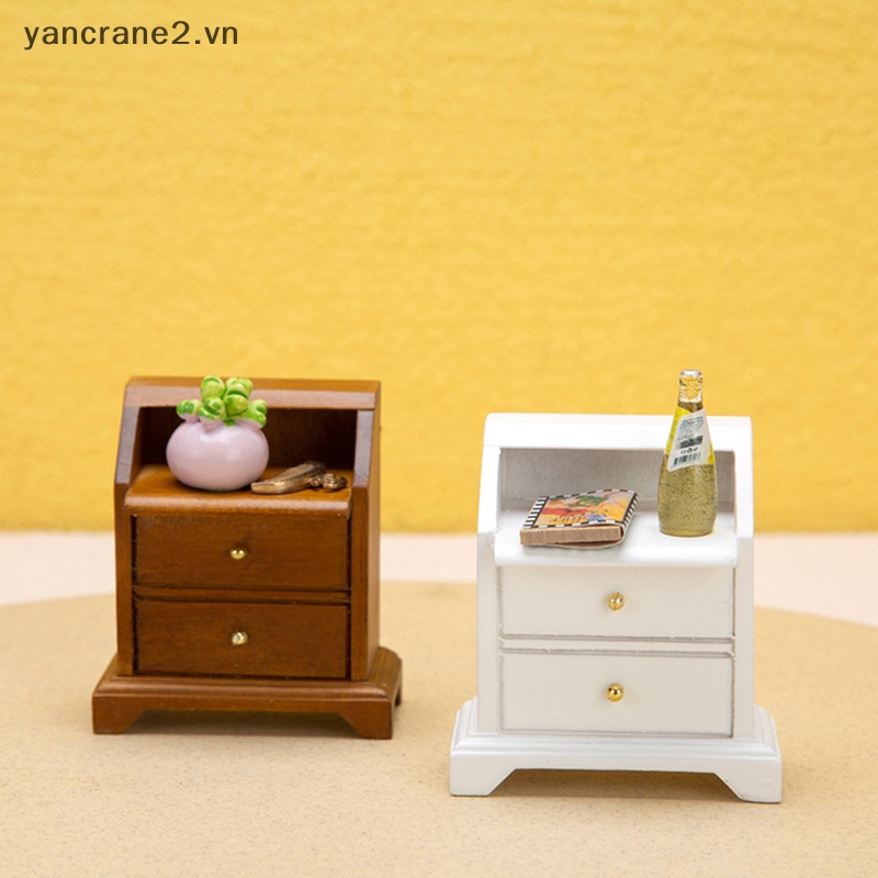 Mô Hình Ngăn Kéo Tủ Đầu Giường Mini DIY Trang Trí Phòng Ngủ Búp Bê {YAN2} 1 / 12 {yancrane2.vn}