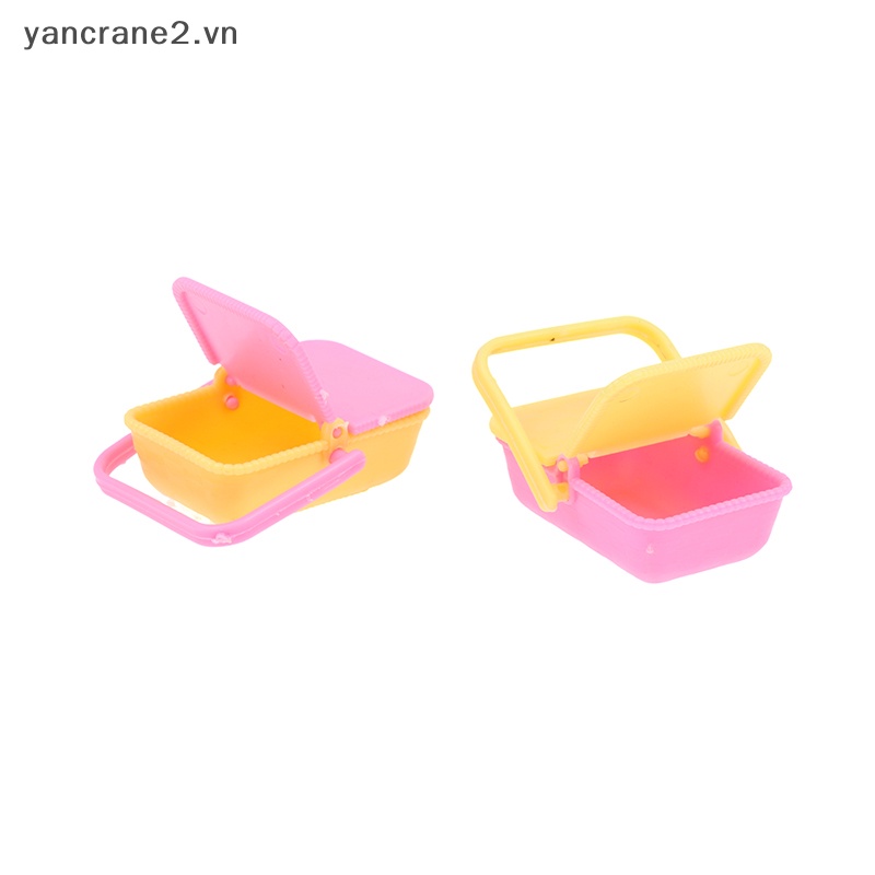 Set 2 Giỏ Mua Sắm Mini Bằng Nhựa Màu Sắc Ngẫu Nhiên Cho Nhà Búp Bê 1: 12 {yancrane2.vn