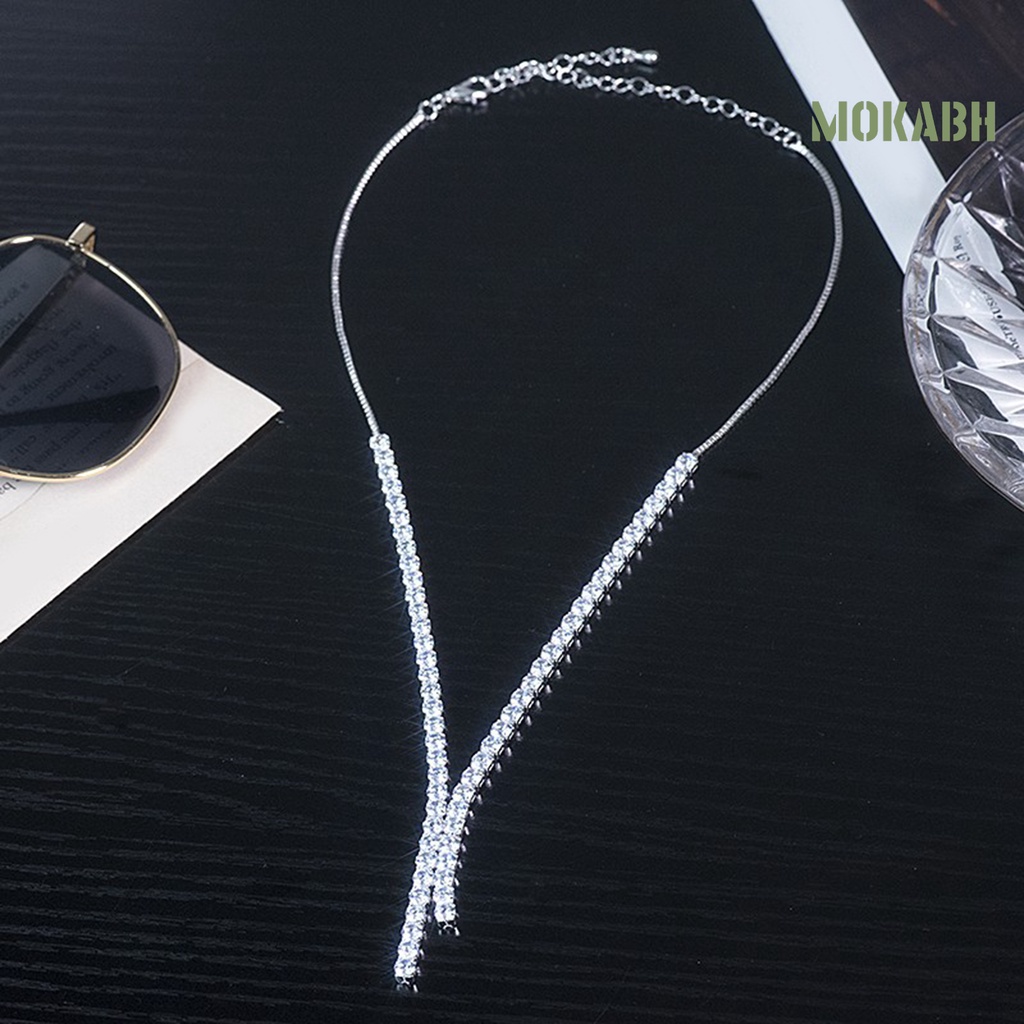 1 Bộ Vòng cổ Và Bông Tai Đính Đá Sáng Bóng Sang Trọng Cho Cô Dâu