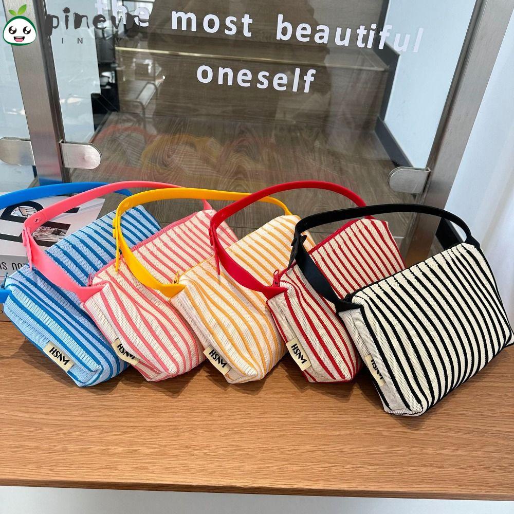 Túi Đeo Chéo Vải Dệt Sọc Thời Trang Nữ Tính