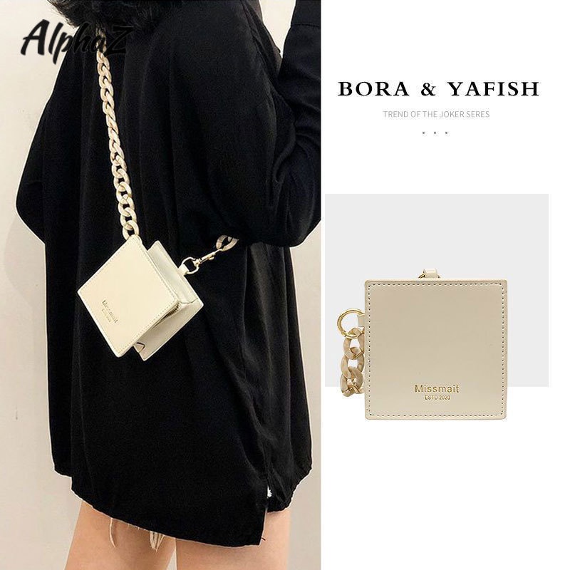 Túi Đeo Chéo mini Hình Vuông Màu Trơn Phong Cách Hàn Quốc Thời Trang Cho Nữ