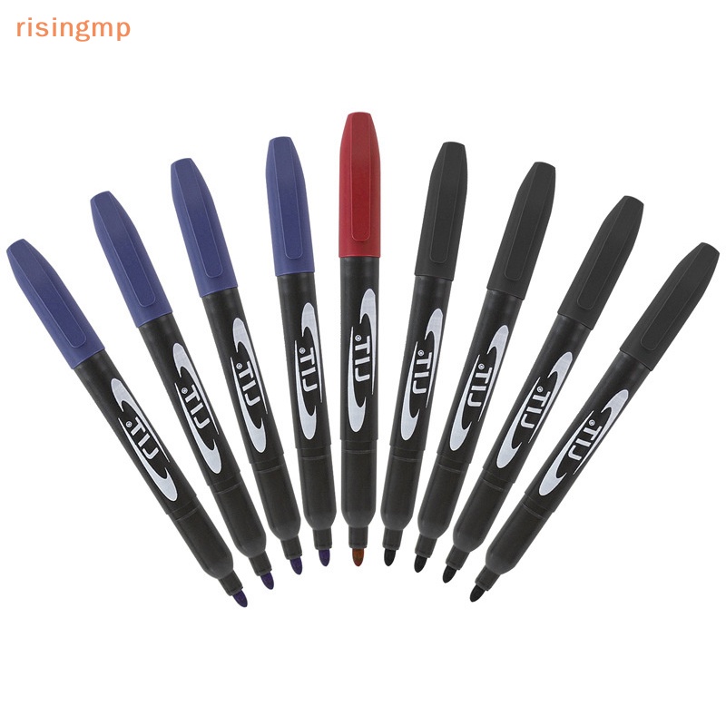 Hộp 10 Bút Lông Đánh Dấu Nghệ Thuật Màu Đỏ / Xanh Dương / Đen Dành Cho Học Sinh