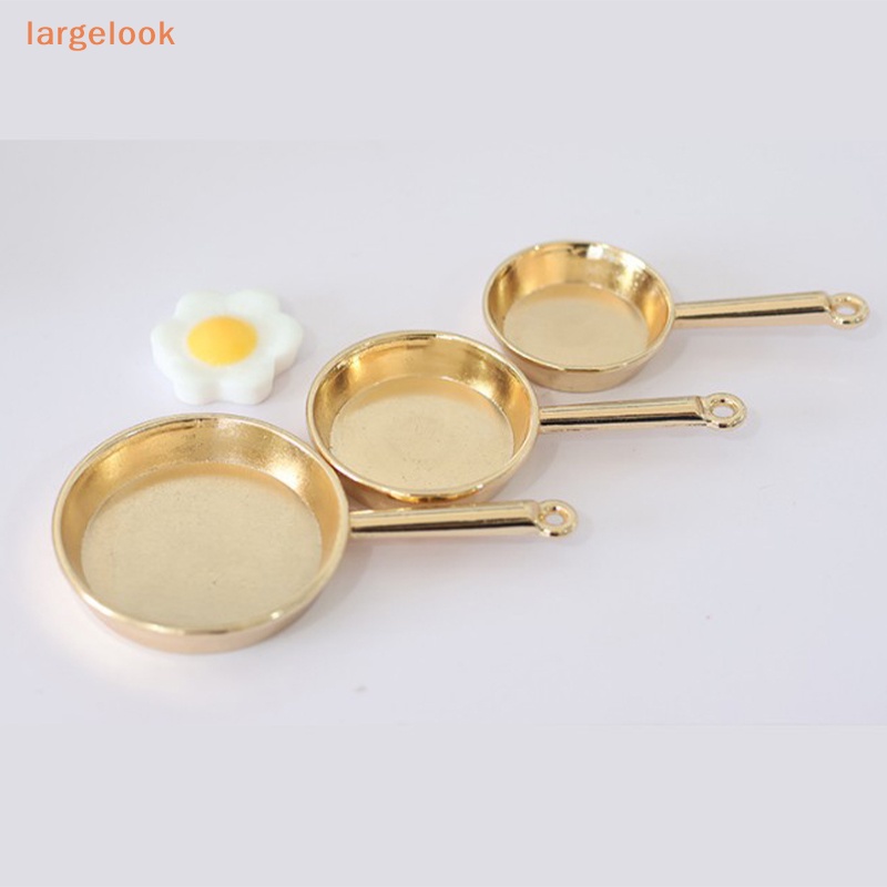 Bộ Chảo Chiên Trứng Bằng Kim Loại Tỉ Lệ 1 / 12 Trang Trí Nhà Búp Bê