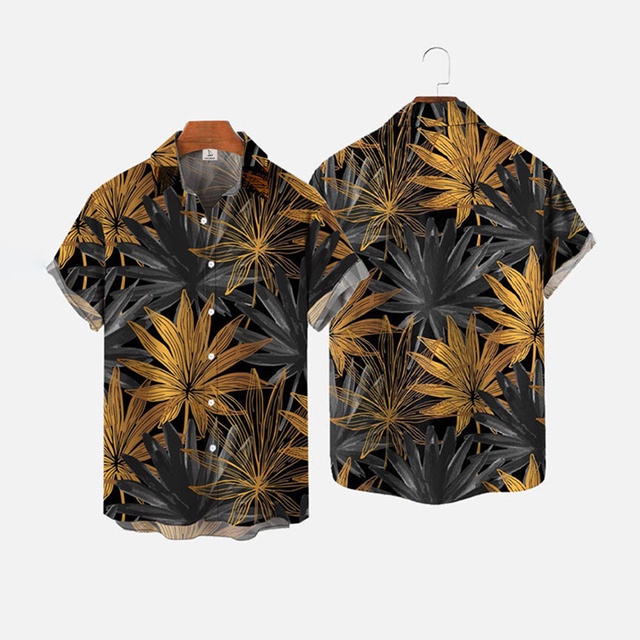 Áo Sơ Mi Tay Ngắn In Họa Tiết Cây Cối Phong Cách Hawaii Thời Trang 2023 Cho Nam