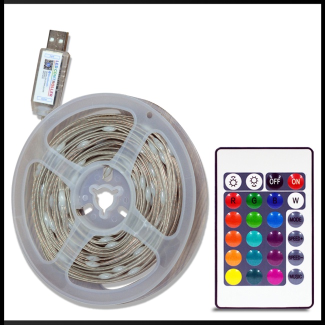 Dải Đèn Led Usb Bluetooth Không Dây Thay Đổi Màu Sắc Trang Trí Giáng Sinh