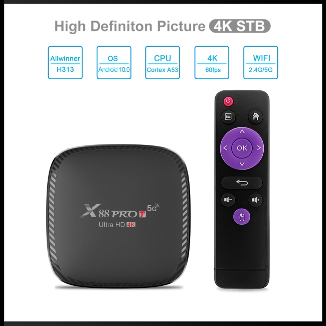 Đầu Tv Box Zevaret X88 Pro T Hd Android 10.0 Chip H313 4k ChấT LượNg Cao KèM Phụ KiệN