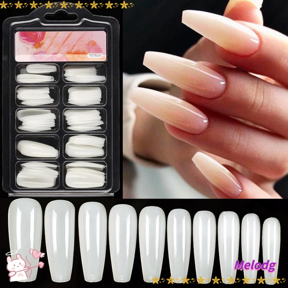 Hộp 100 Móng Tay Giả Nối Dài Trang Trí Nghệ Thuật