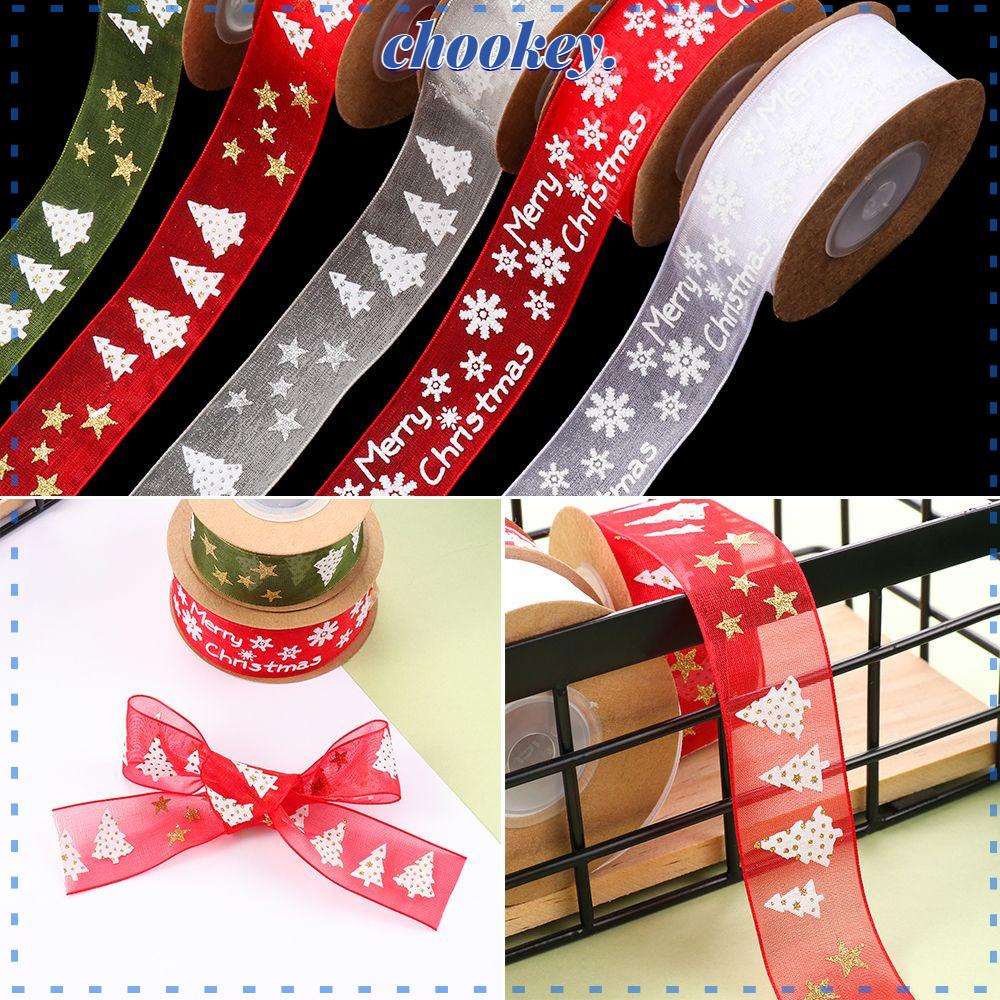 CHOOKEY Cuộn Ruy Băng Trang Trí Giáng Sinh 5 / 10M 25mm