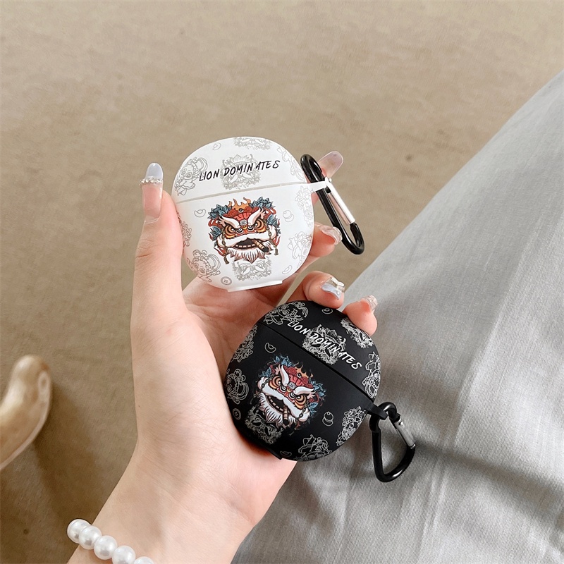 Vỏ Bảo Vệ Hộp Sạc Tai Nghe Bluetooth Không Dây VIVO TWS Air Bằng tpu Mềm Nhám Hình Sư Tử Hoạt Hình