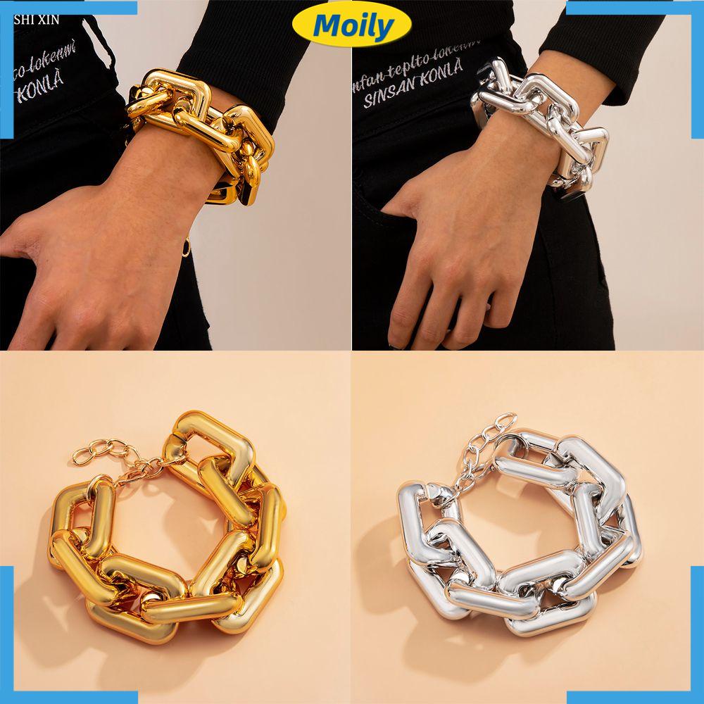 Vòng Tay Chuỗi Xích Dày Dặn Phong Cách Hip Hop Đơn Giản Thời Trang Cho Nữ