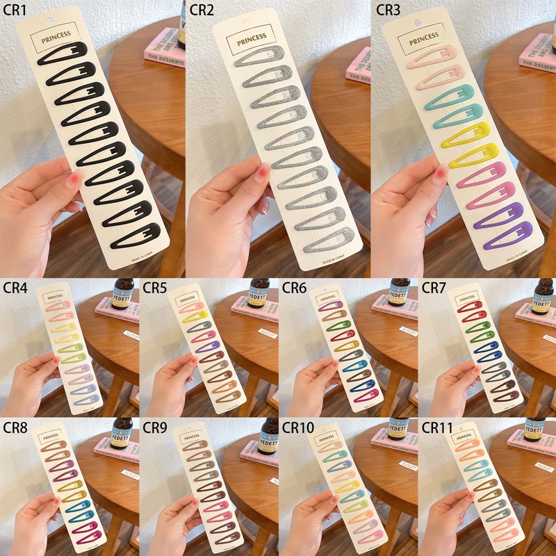 Set 10 Kẹp Tóc Trơn Màu Xinh Xắn Dành Cho Bé Gái