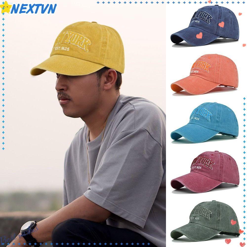 Mũ Lưỡi Trai DENIM Thêu Chữ New York Thời Trang