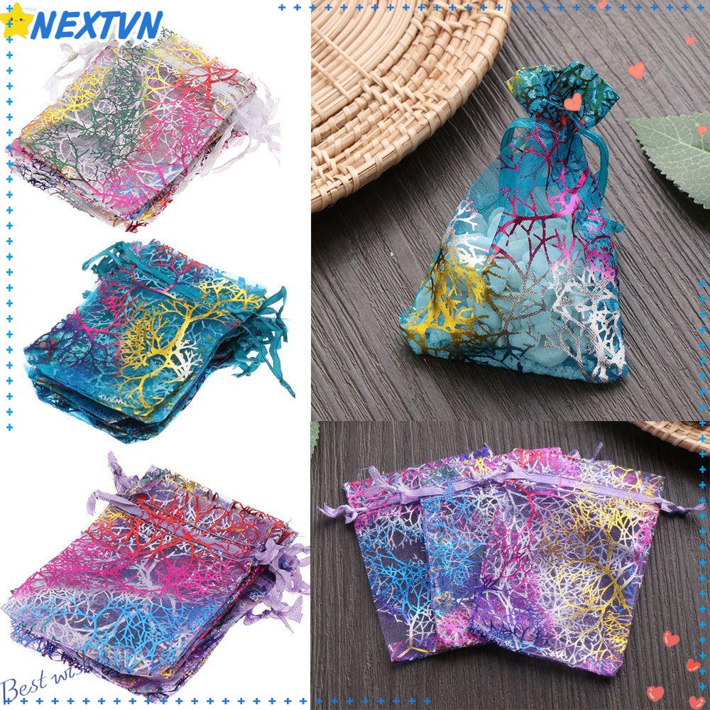 Set 10 / 50 Túi Dây Rút 7 * 9cm Có 4 Màu Lựa Chọn Dùng Để Đựng Quà Cưới Ốp