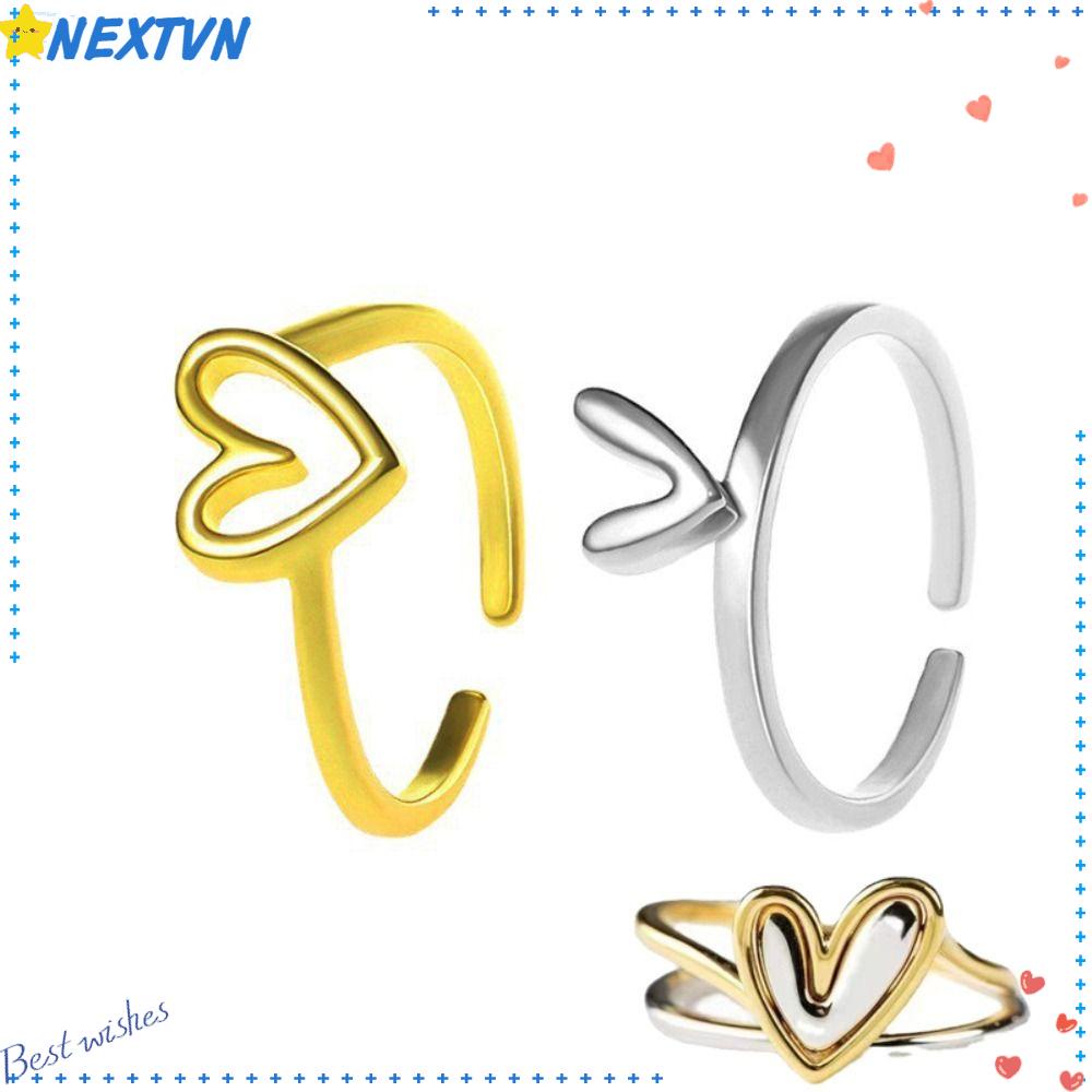 Nhẫn Hợp Kim Hình Trái Tim Sáng Tạo Cho Nữ